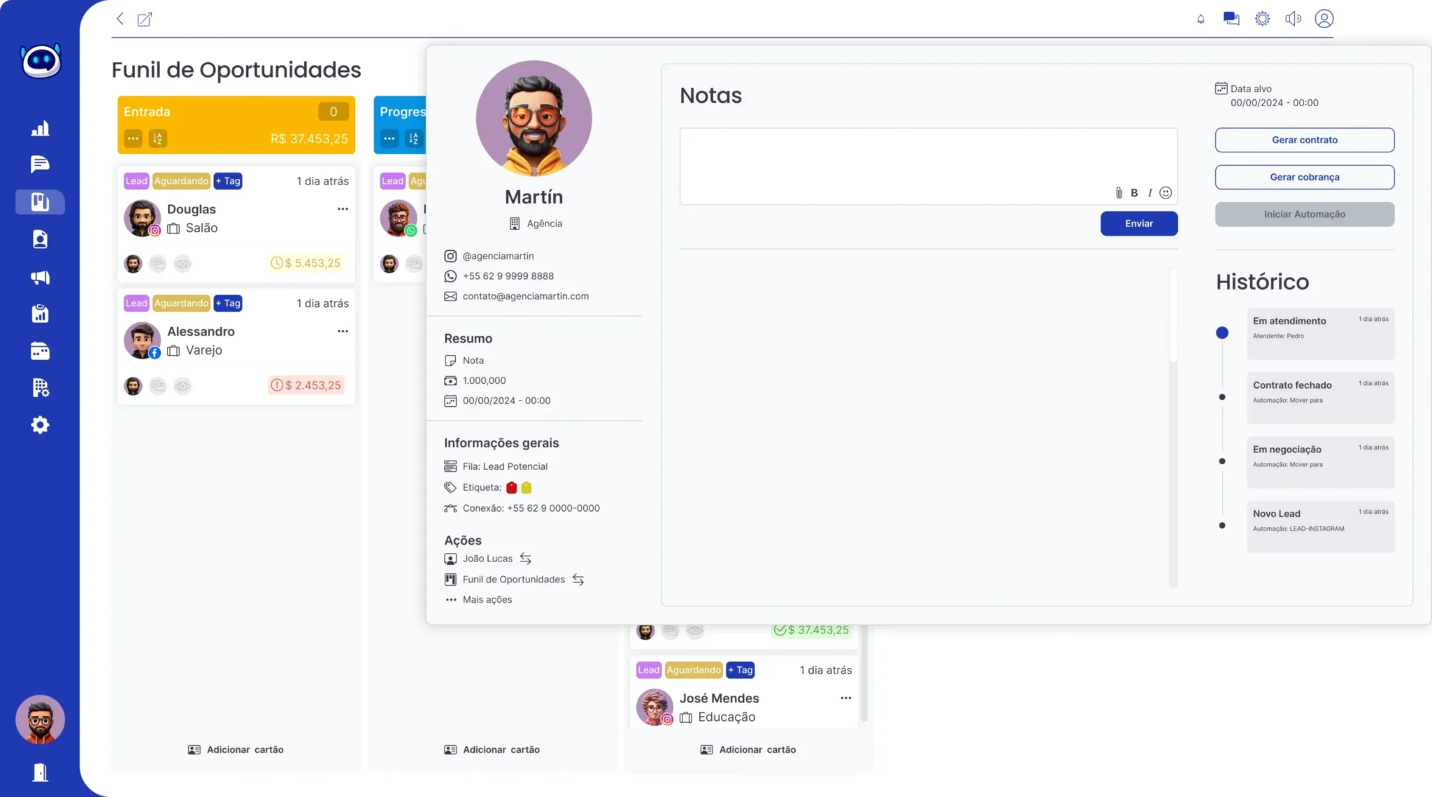Módulo CRM do Jimmy Chat